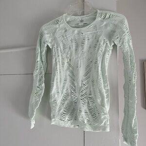 ALO Yoga Mint Green Distressed Women's Top